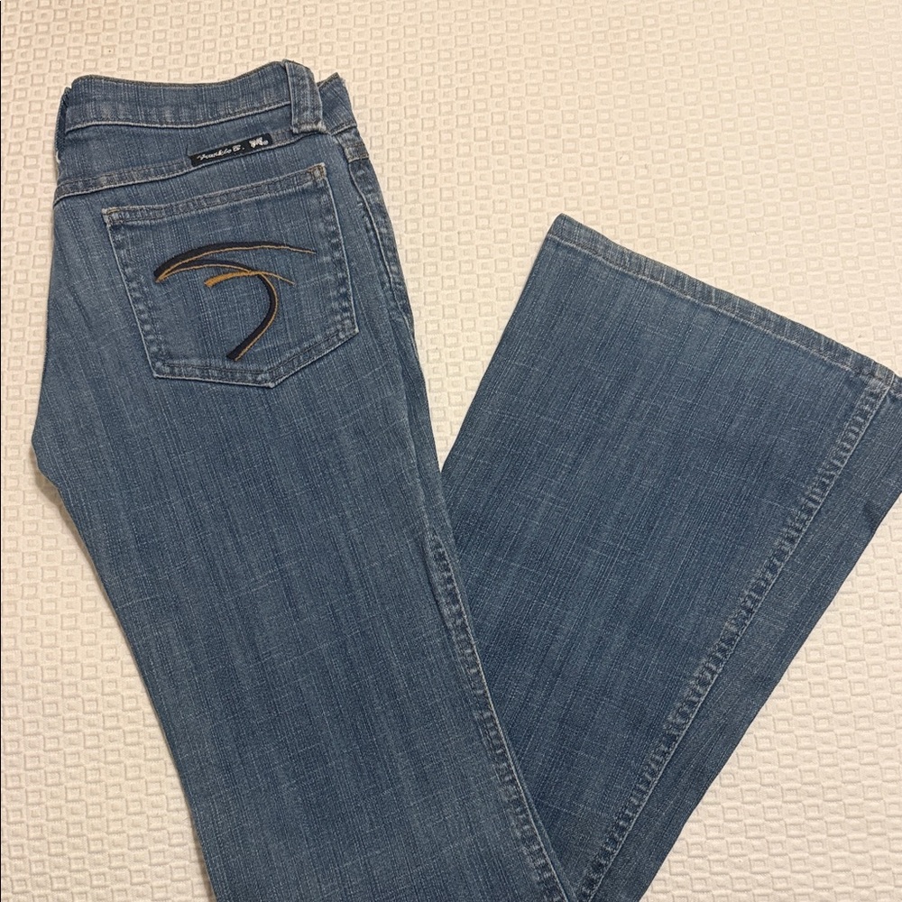 Frankie B. Y2K Blue Low Rise- Flare Jeans